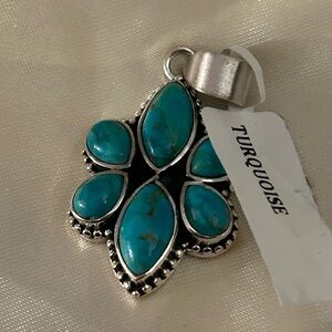 Turquoise Sterling Silver Multi-Stone Pendant